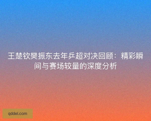 王楚钦樊振东去年乒超对决回顾：精彩瞬间与赛场较量的深度分析